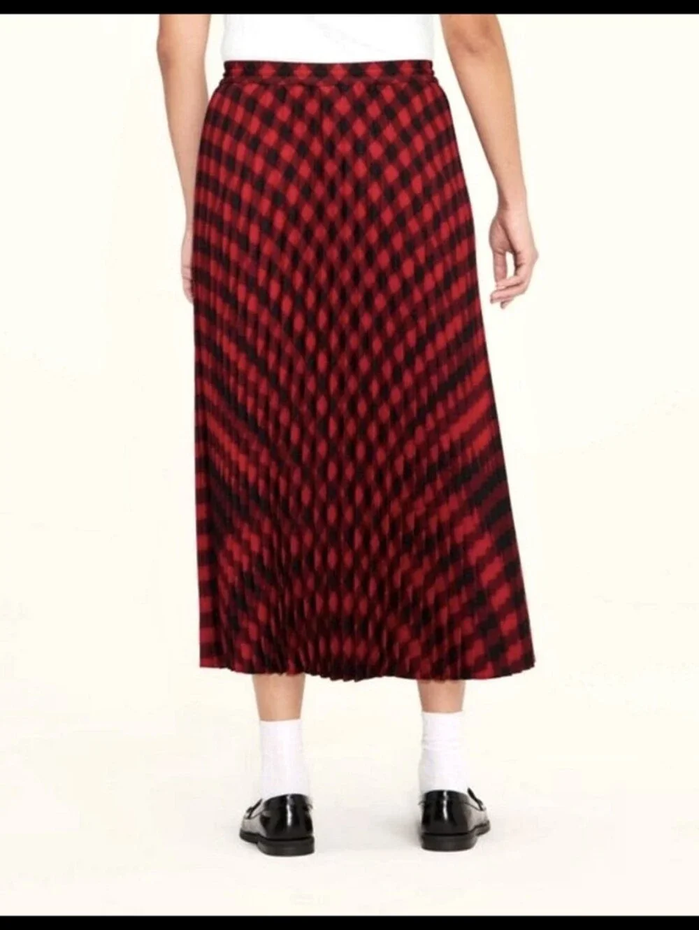 Woolrich x Target Pleated Long Length Buffalo Check Skirt Red Black Size Medium